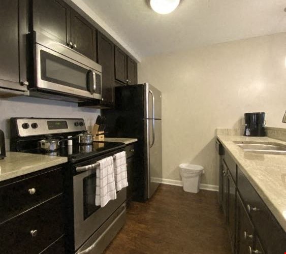 Stainless steel appliances with a built in microwave