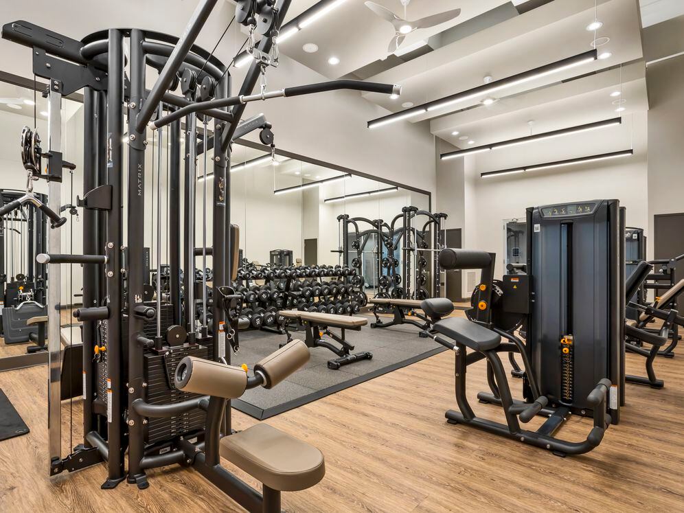 Fitness center with strength equipment