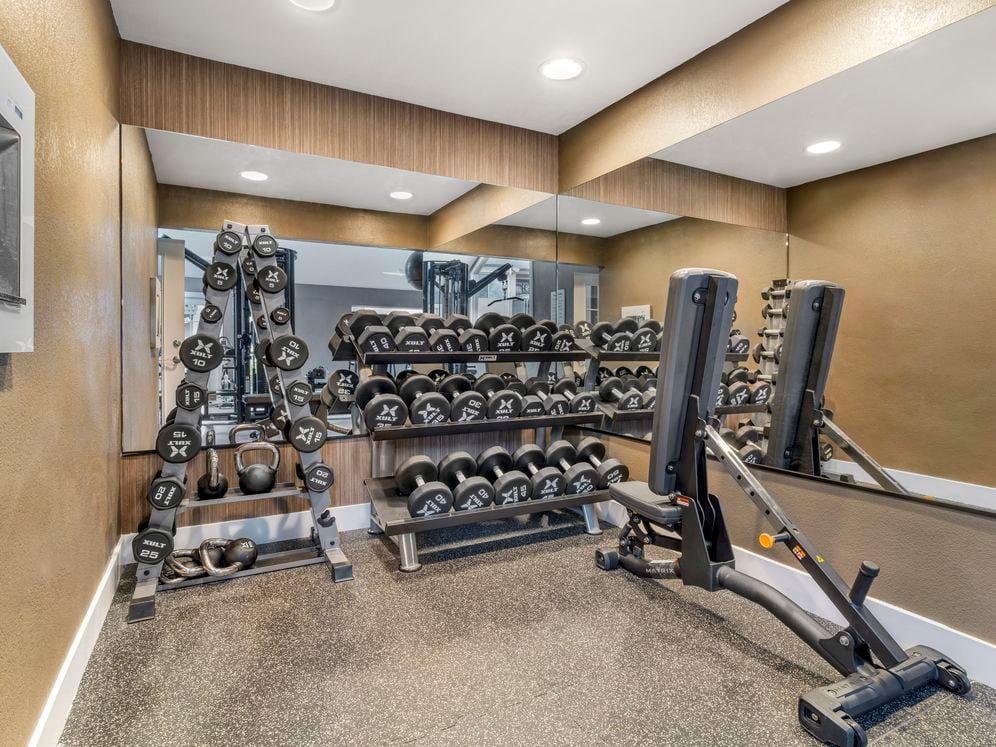 Fitness center with strength equipment