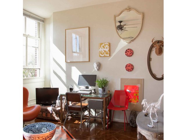 High ceilings and lots of light provide great space for art!