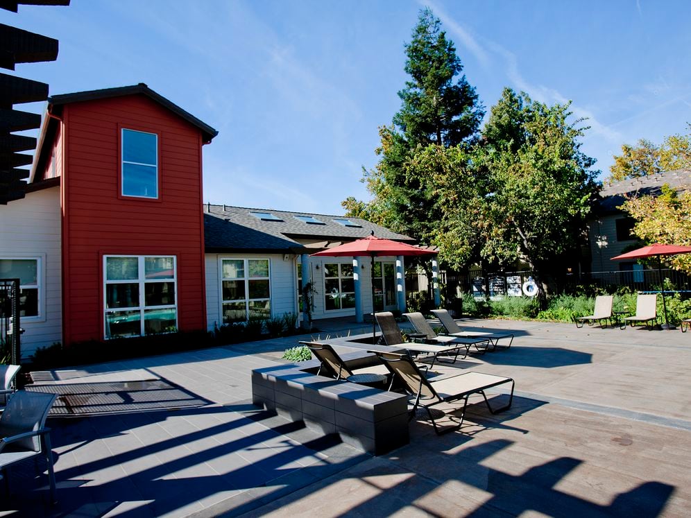 Outdoor lounge with sundeck and lounge seating