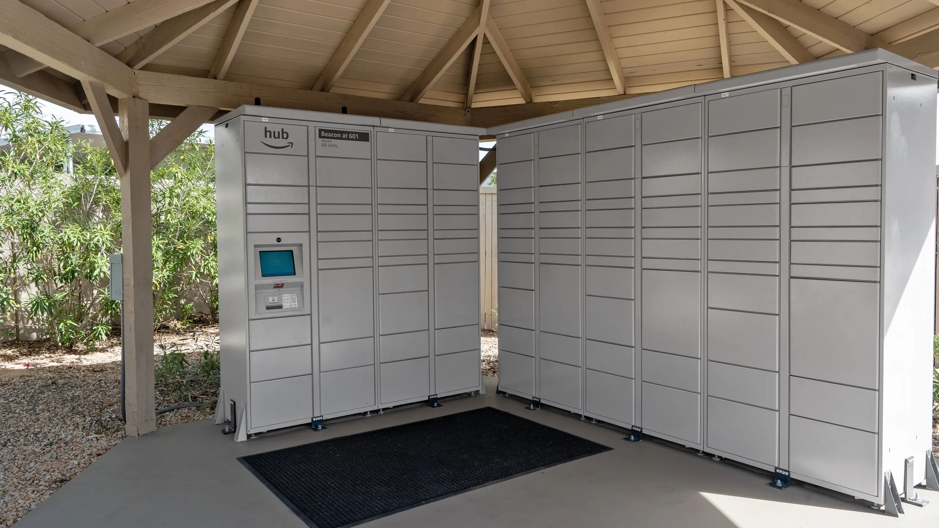 Outdoor packages lockers so residents can easily access their deliveries when is most convenient for them. 