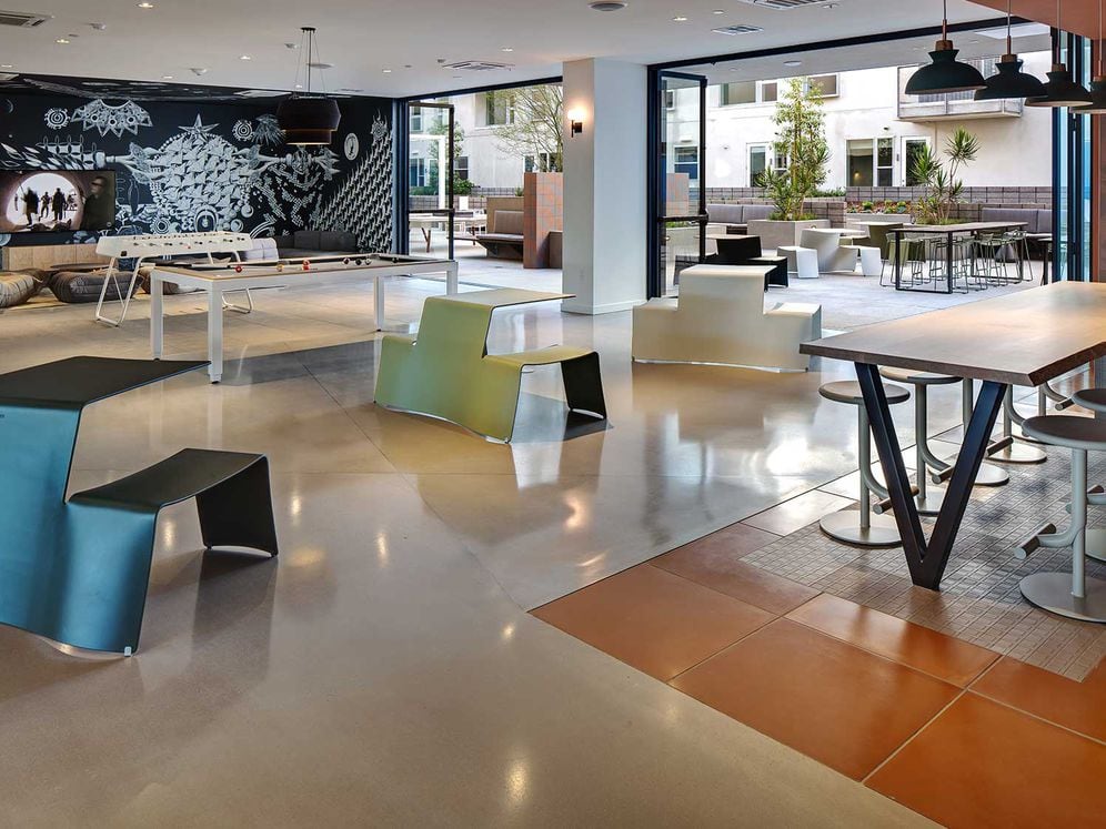 Chill lounge with gaming and lounge seating