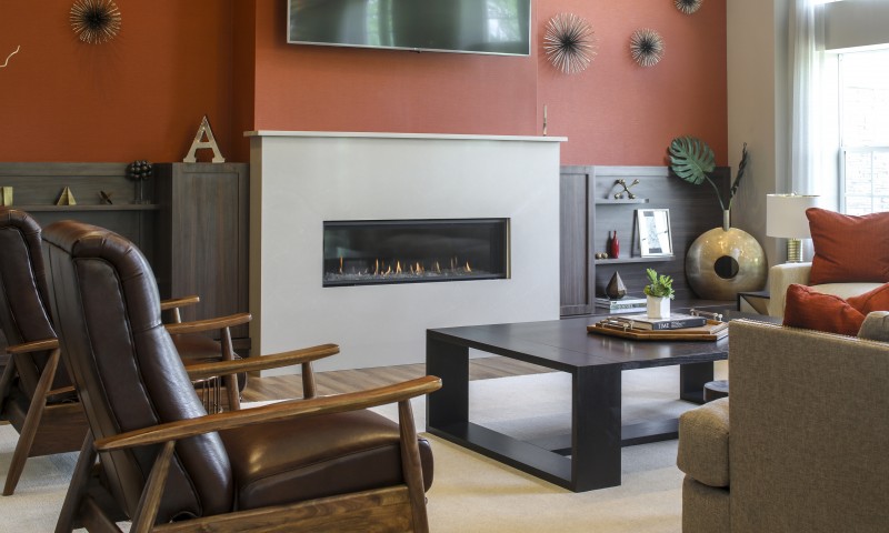 Gas fireplace in TV Lounge