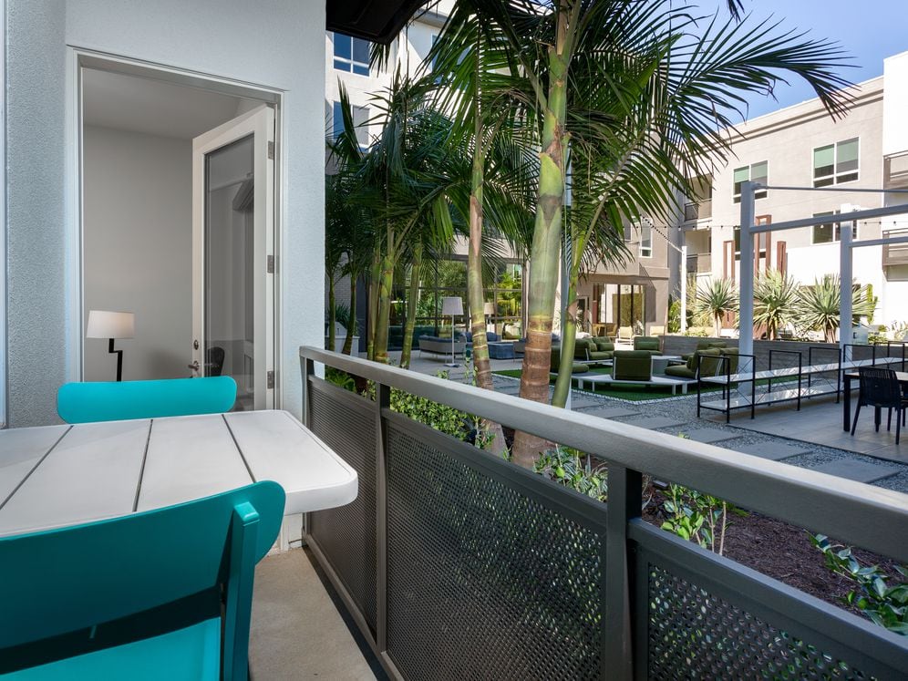 Building B Urban Design apartment home balcony with courtyard view