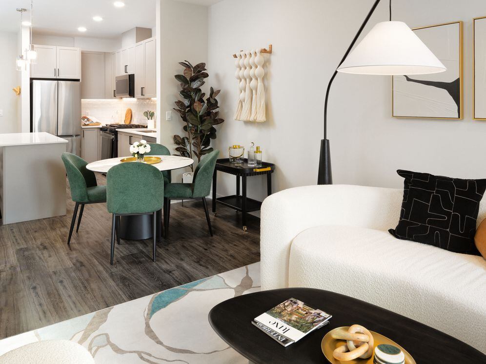 Living and dining area with hard surface flooring