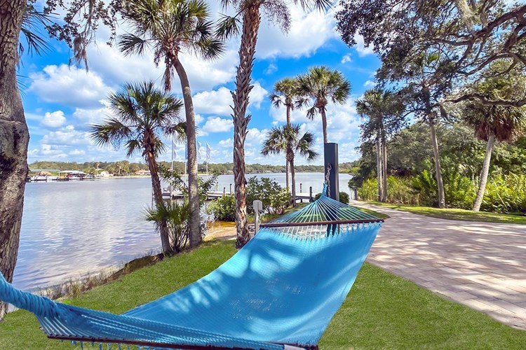 Kick back in one of our riverside hammocks.