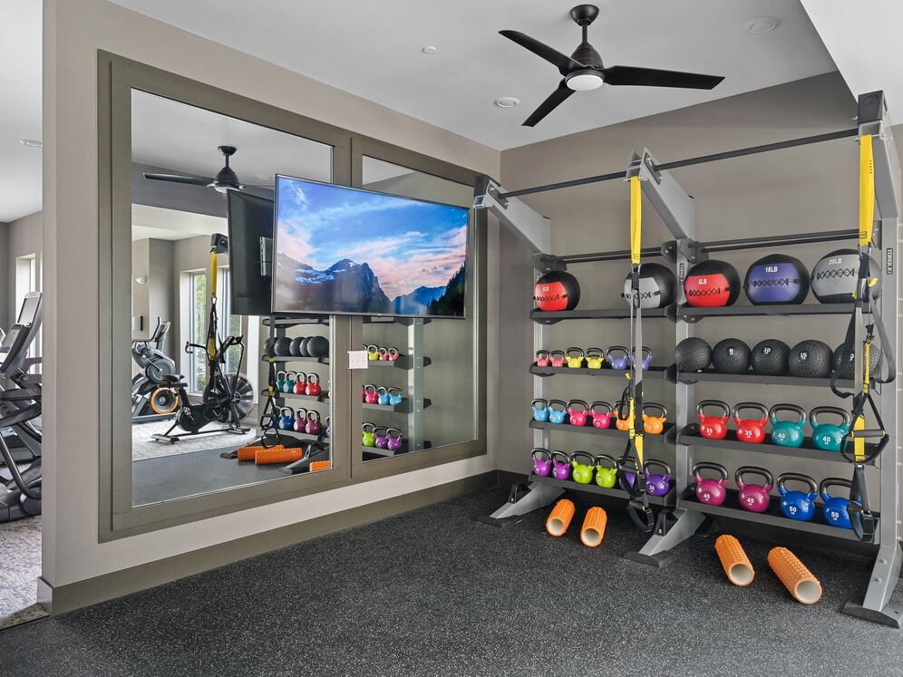 State-of-the-art fitness center with free weights