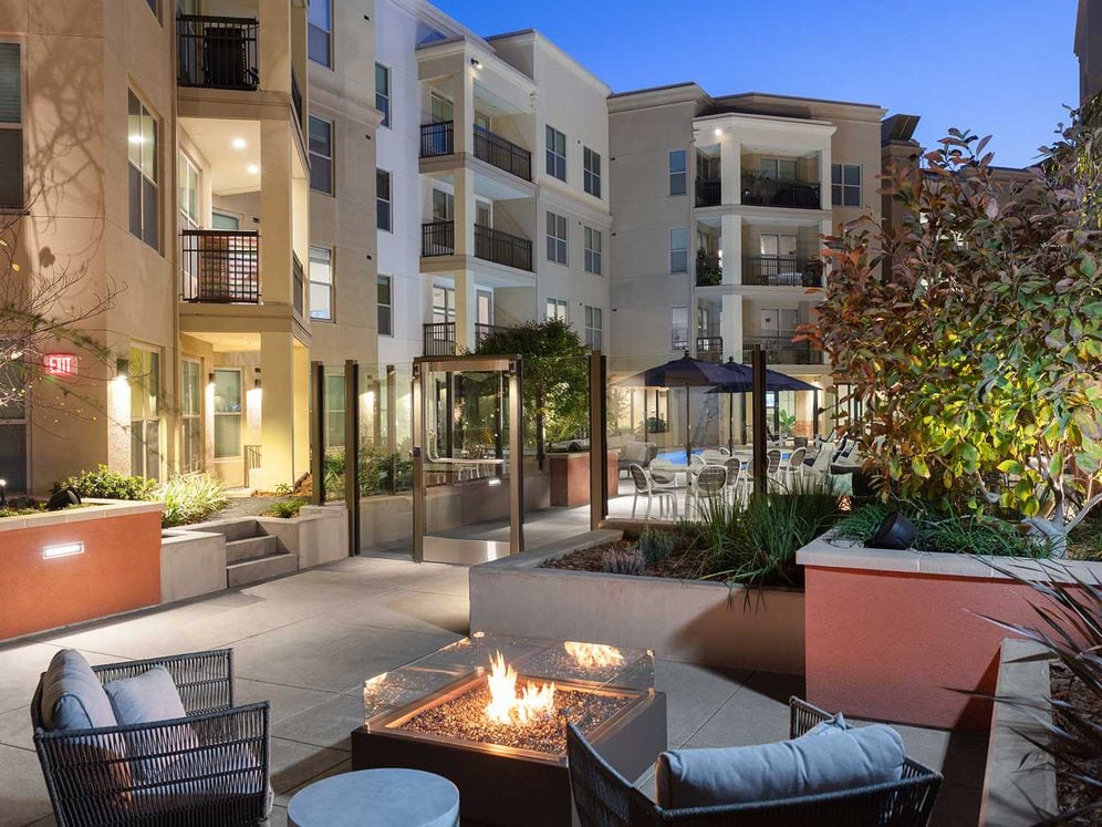 Phase II Courtyard with lounge seating and fire pit