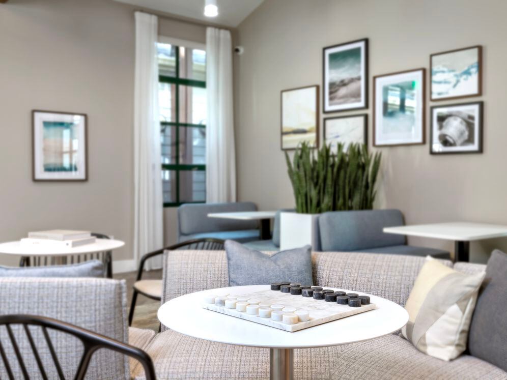 Coworking lounge with board games