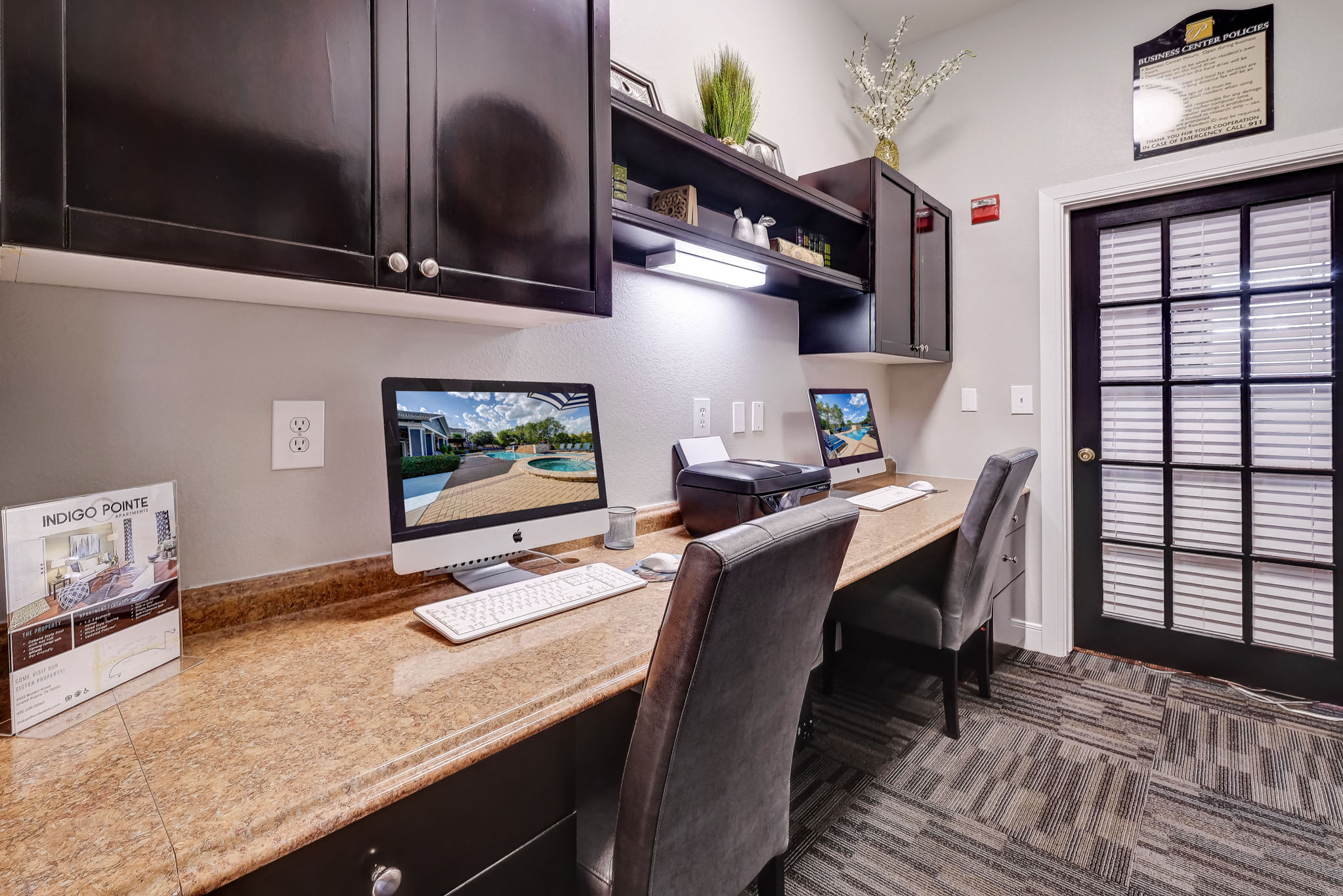 Business Center with Computers and Printer