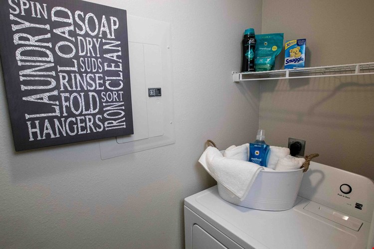Enjoy a hassle-free lifestyle with your very own full-size washer & dryer in every apartment home.