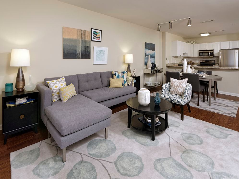 Living and dining areas with hard surface flooring