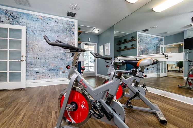 Our Spin and Yoga Studio at Carrington Lane Apartments provides the ultimate sanctuary for residents to work out, unwind, and nourish their well-being.