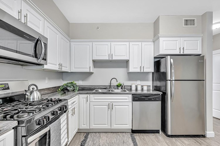 Kitchens feature stainless steel appliances including a dishwasher!