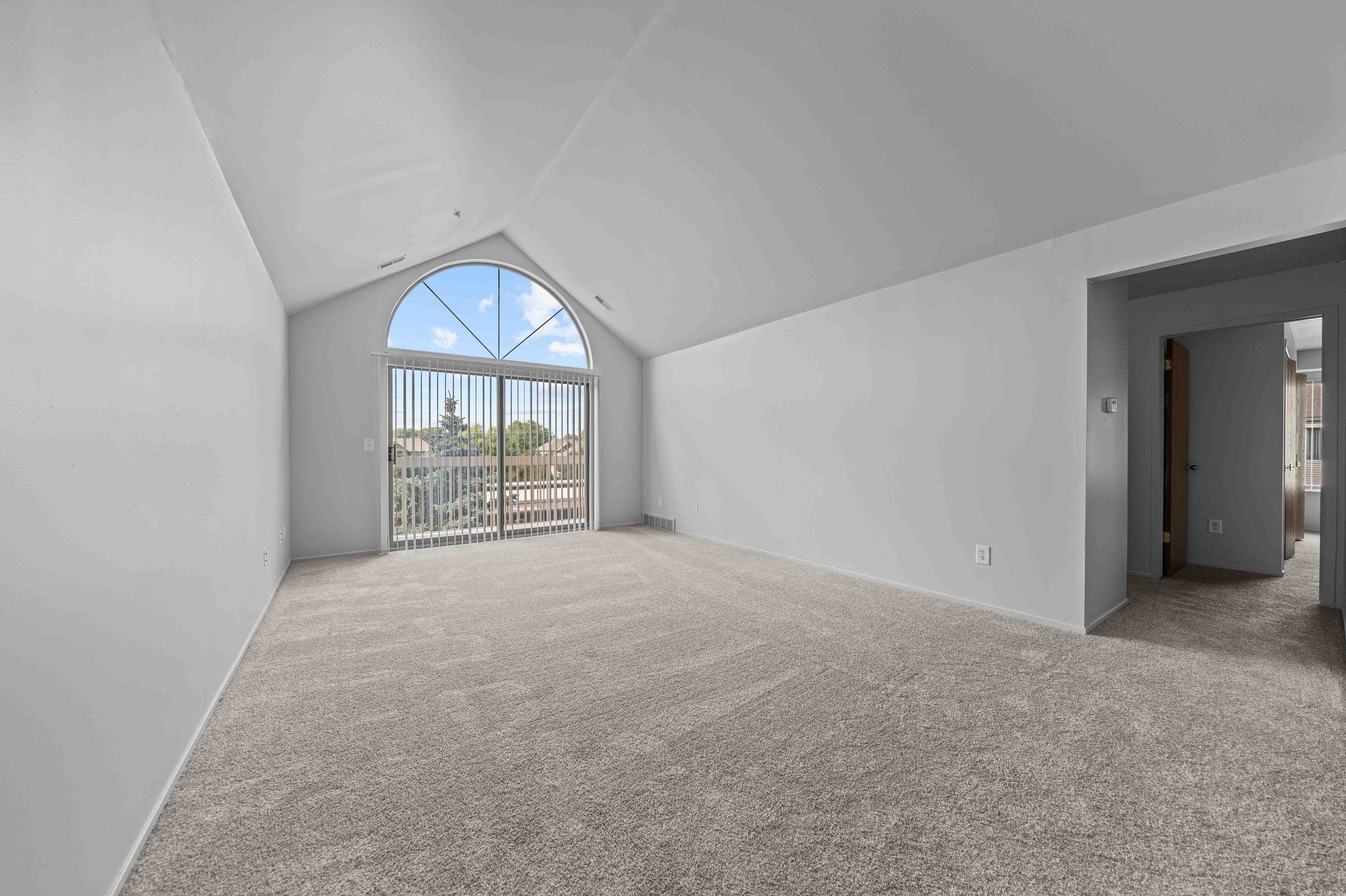 Cathedral ceilings at Prentiss Pointe Apartments in Harrison Township, MI