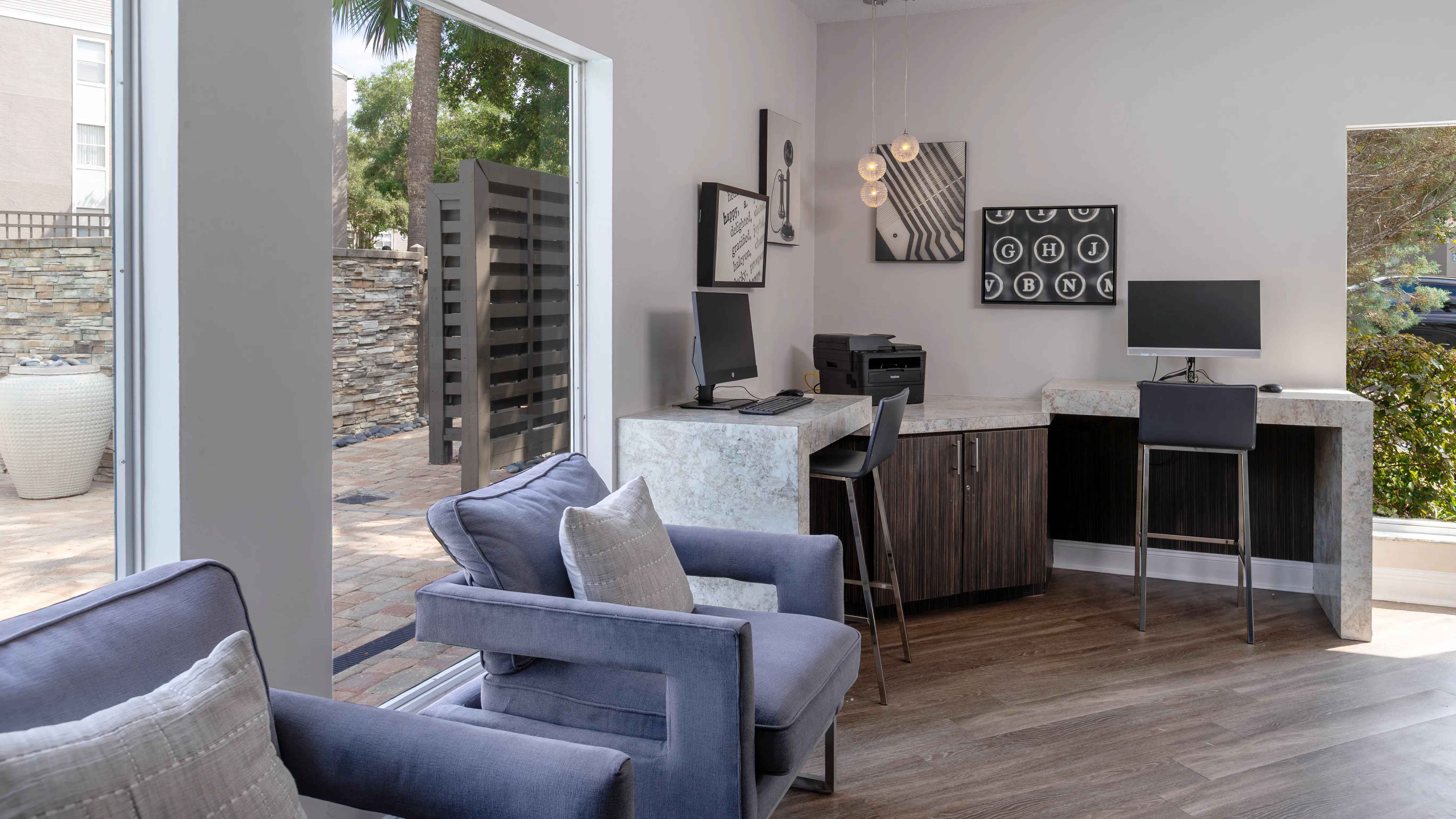 With modern workstations, printing access, and cozy lounge seating, our business center is ideal for staying productive without leaving home.