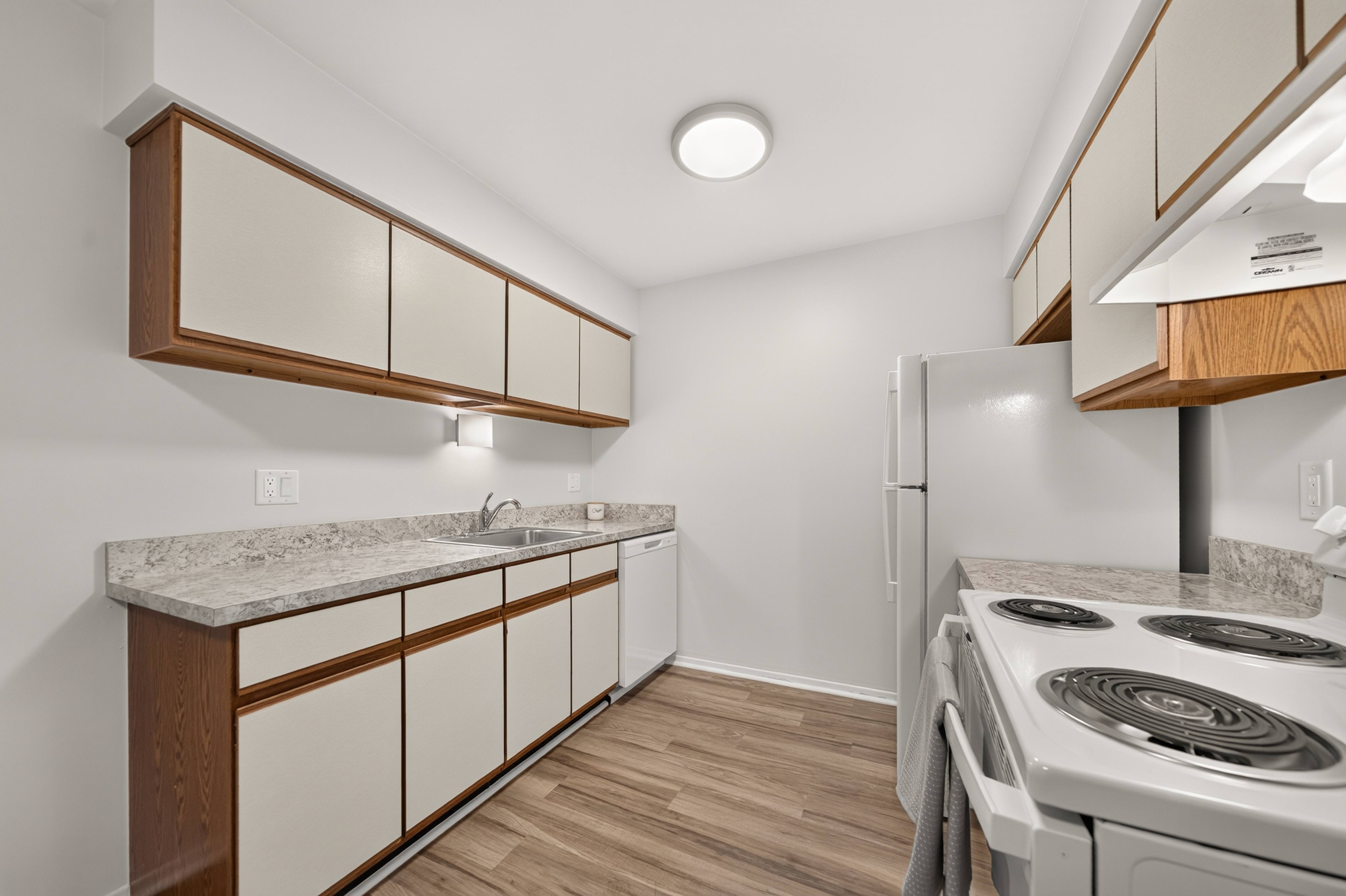 Cozy Kitchen at Lakeside Village Apartments in Clinton Township, MI