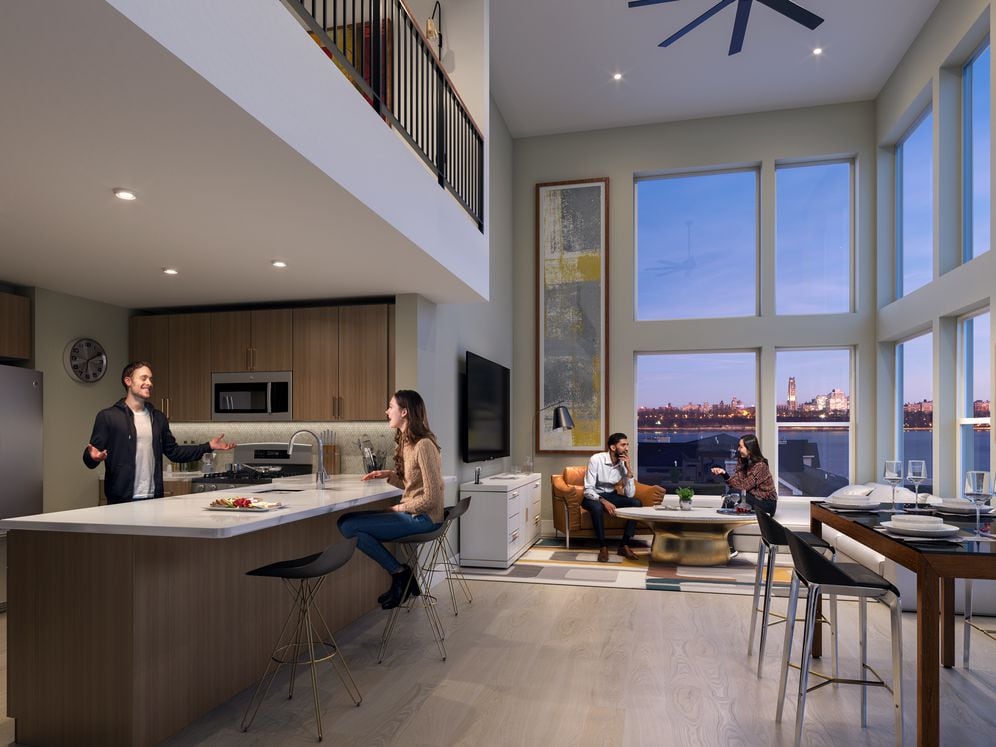 Russell Building Brand New Signature Collection Kitchen-Living Rendering