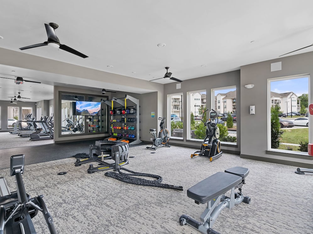 State-of-the-art fitness center with strength and cardio equipment