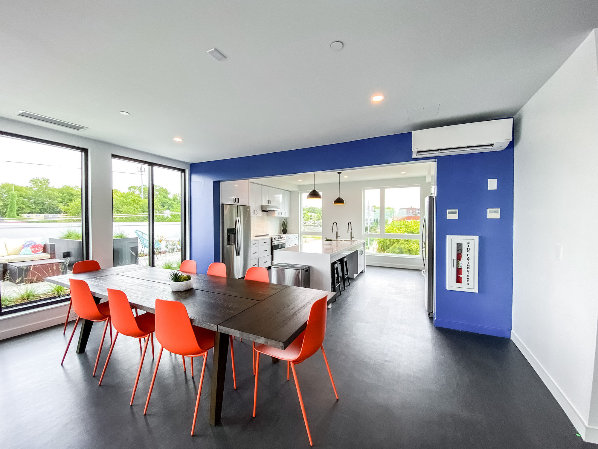 Community kitchen and dining on 4th floor