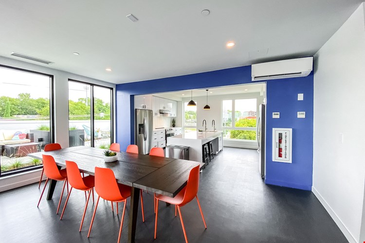 Community kitchen and dining on 4th floor