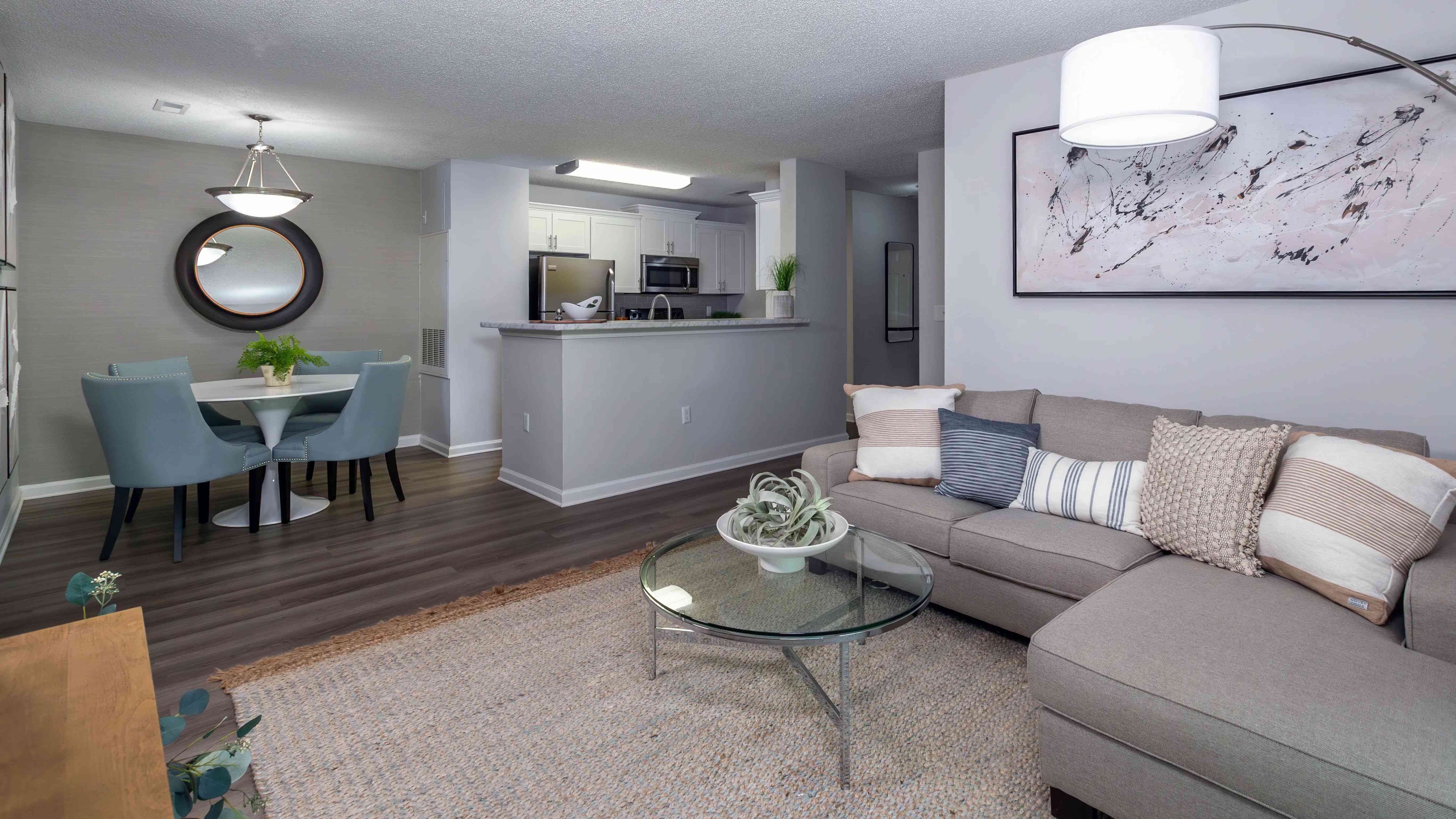 Our bright and open living rooms seamlessly flow into your dining and kitchen spaces.