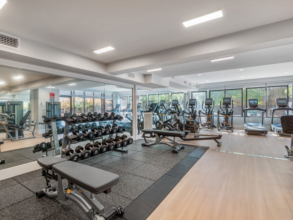 Fitness center with strength and cardio equipment