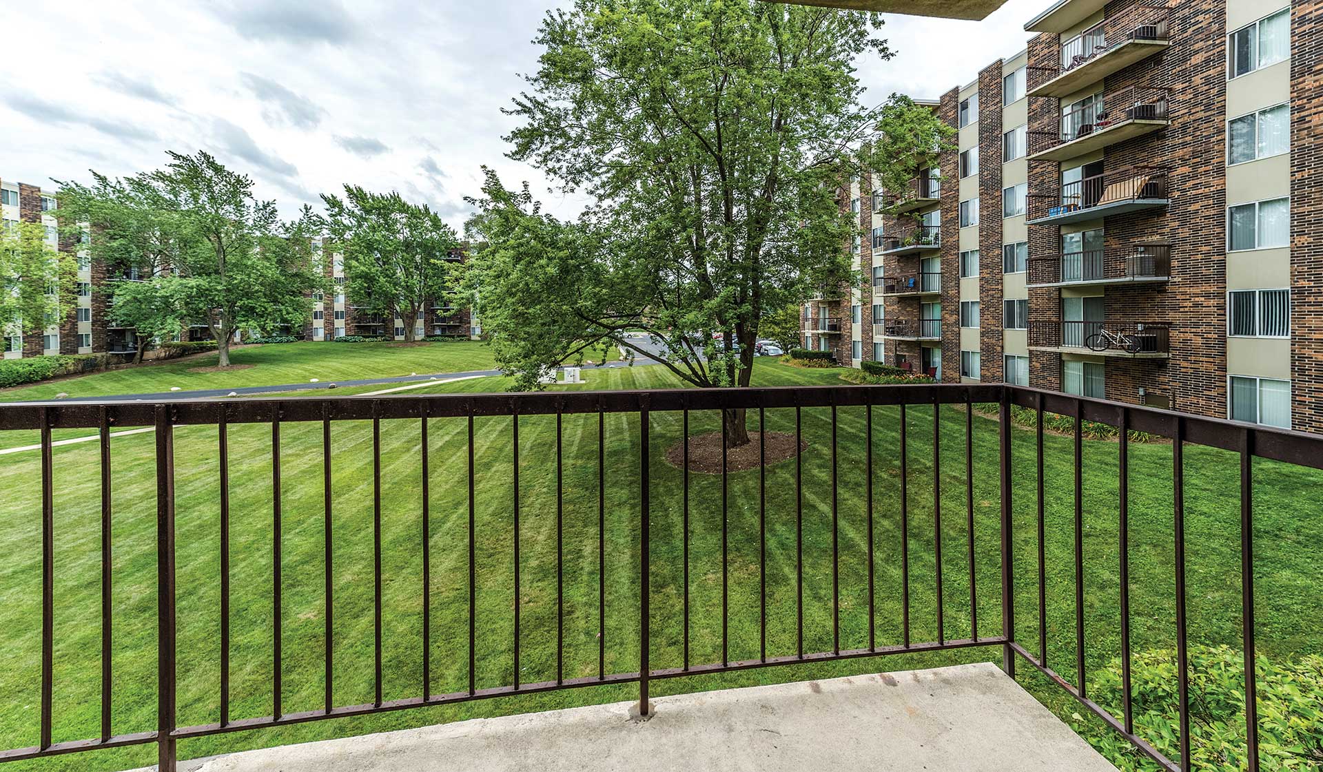 Many apartments offer private patio or balcony space