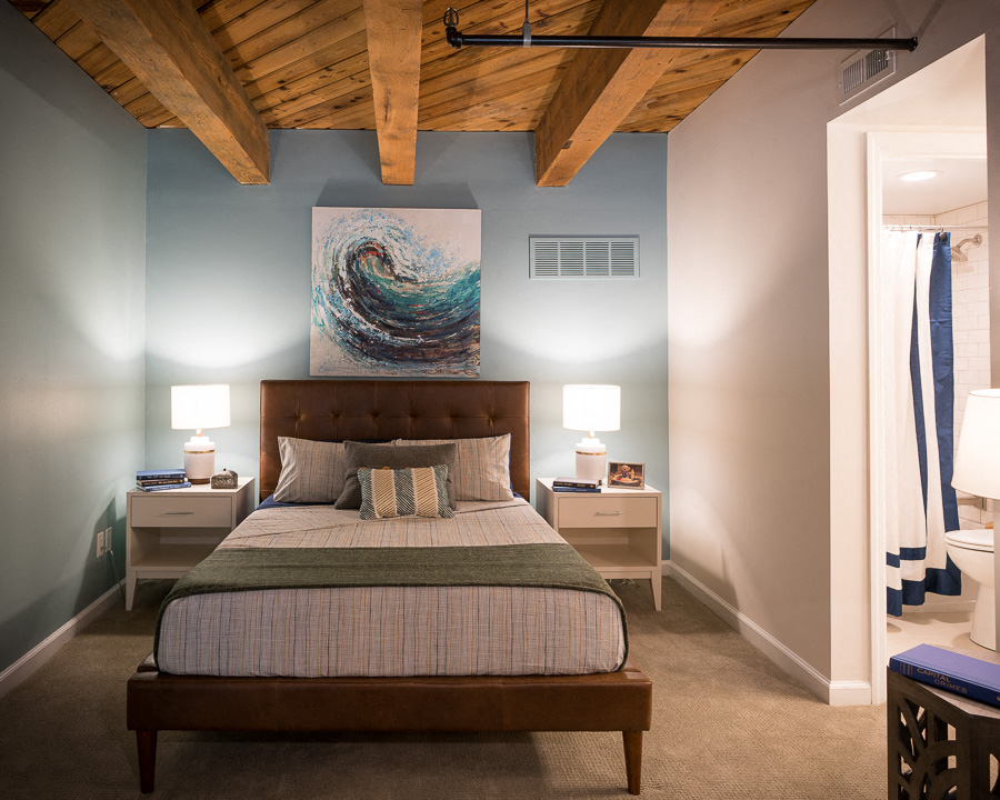 Wood beam ceilings in many apartments!