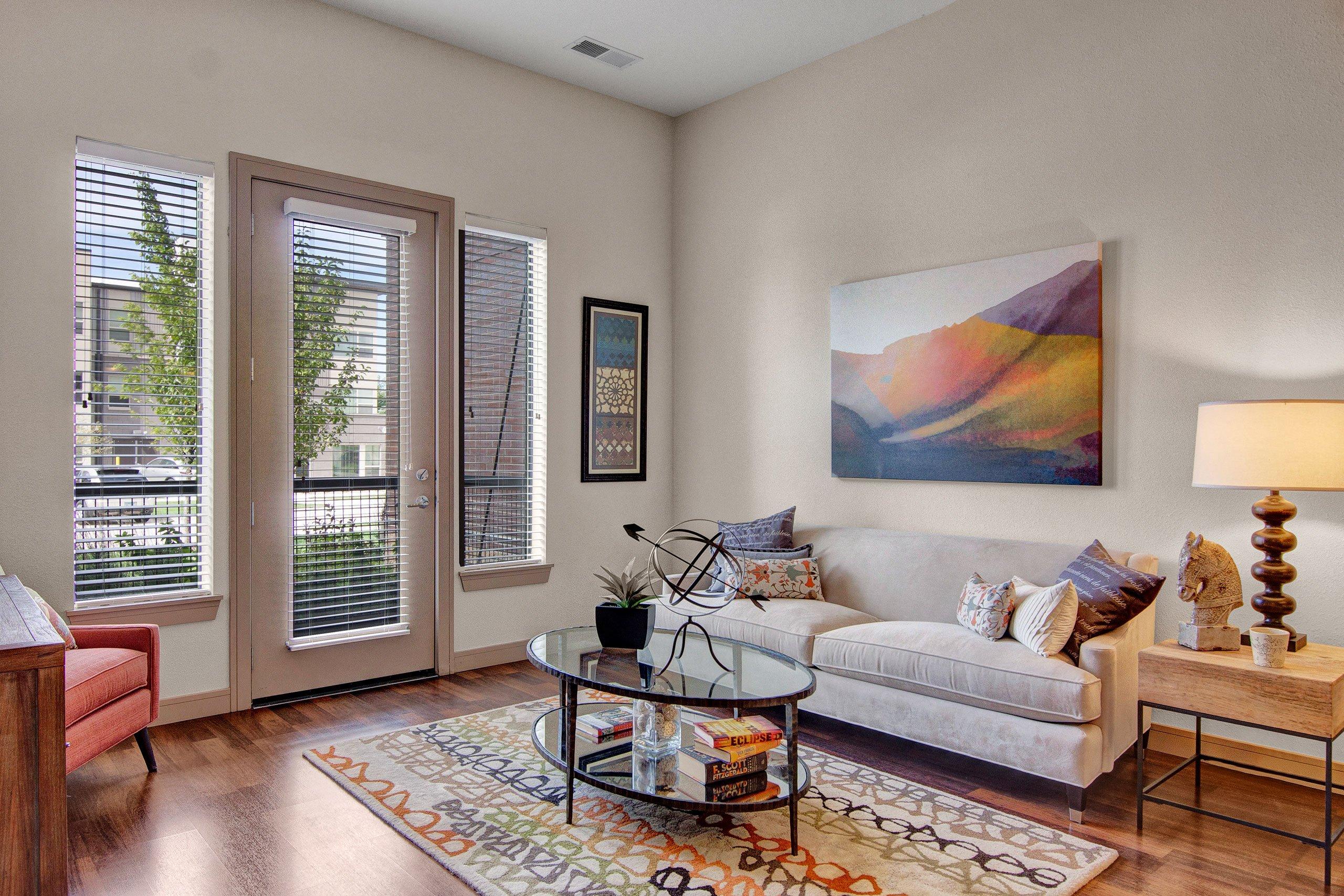 Residence At The COR Living Room with View