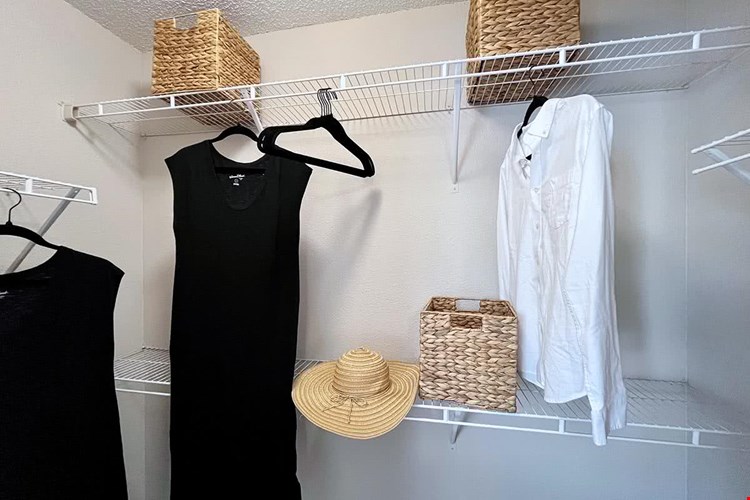 Master bedrooms also feature spacious walk-in closets with built-in organizers.