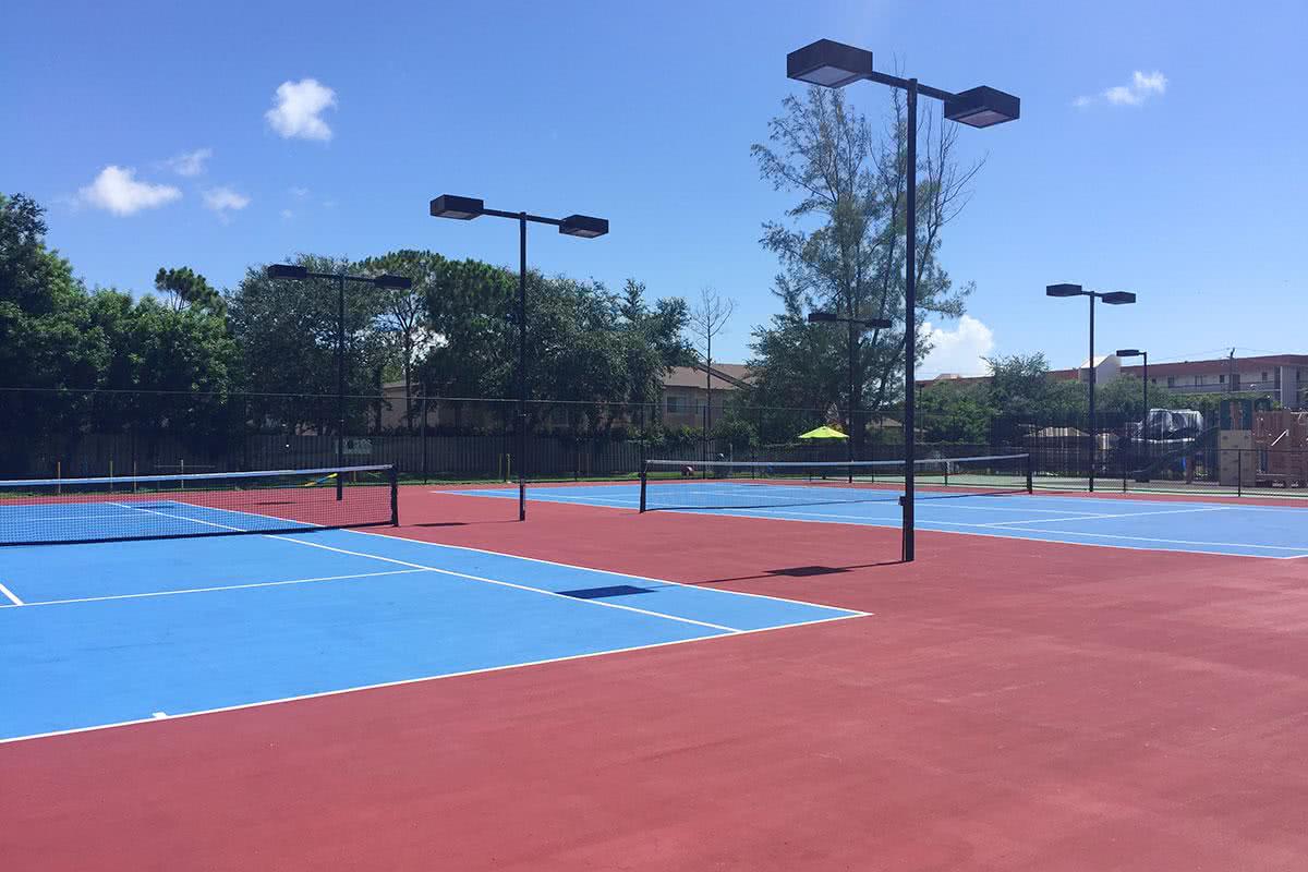 Get in a game at one of our two lighted tennis courts.