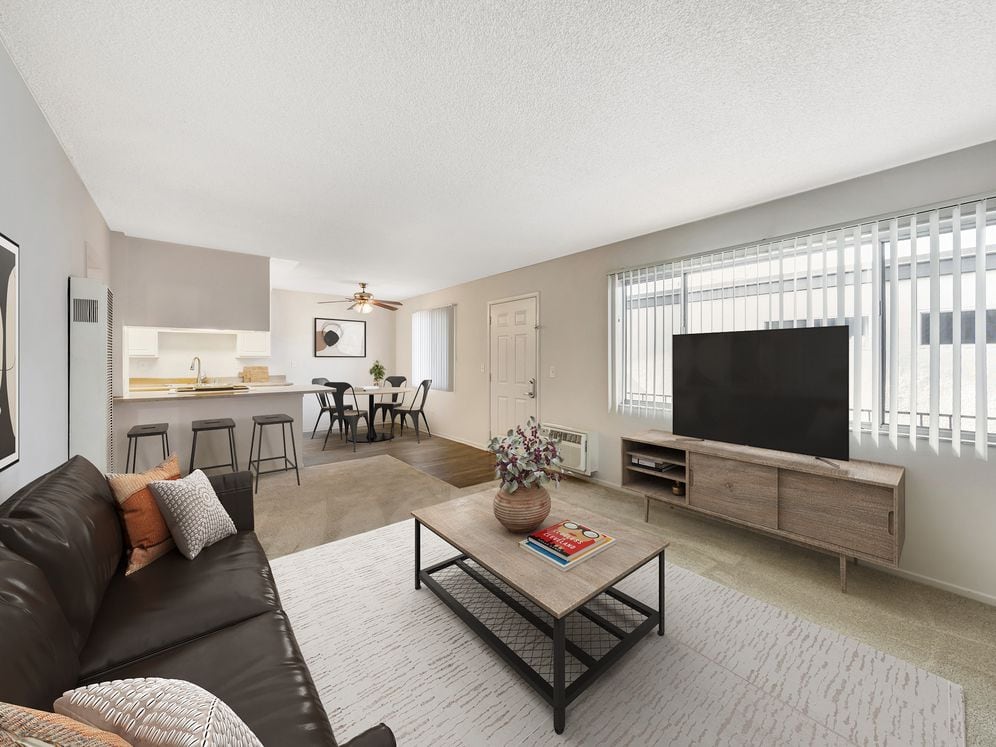 Classic Package I dining and living room with carpet