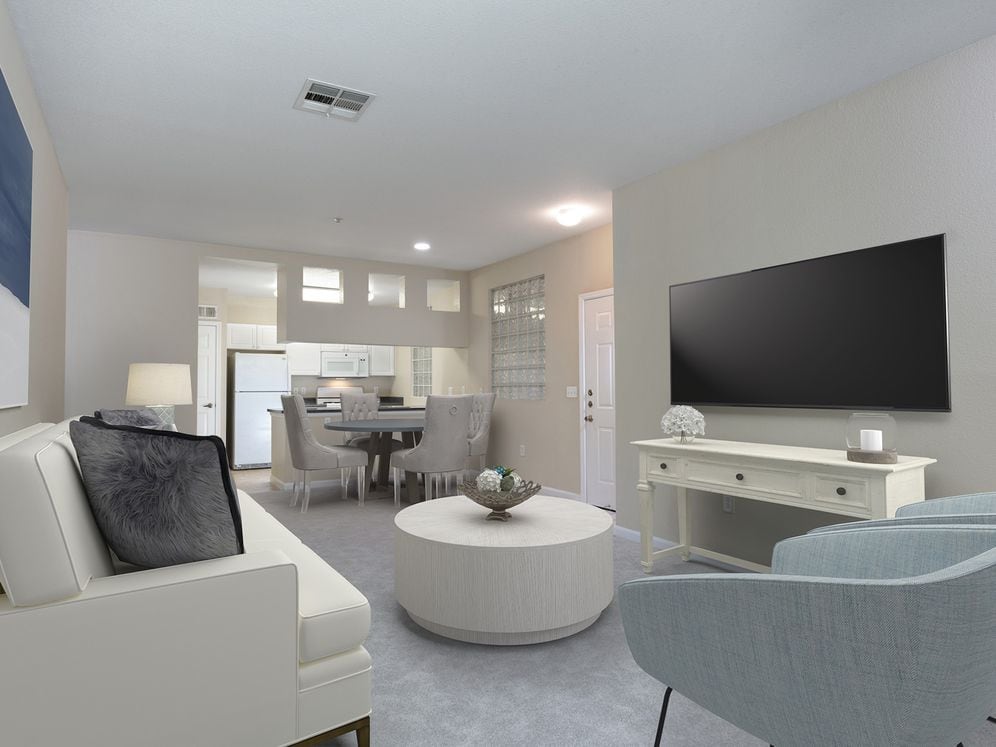 Living and dining areas