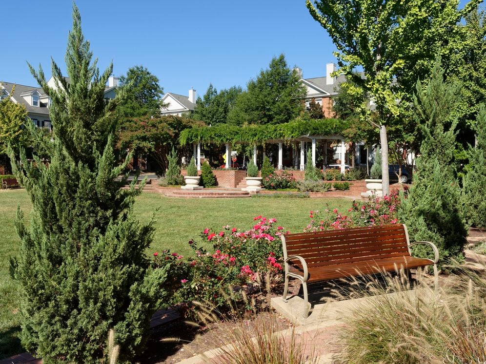 Landscaped courtyard with seating