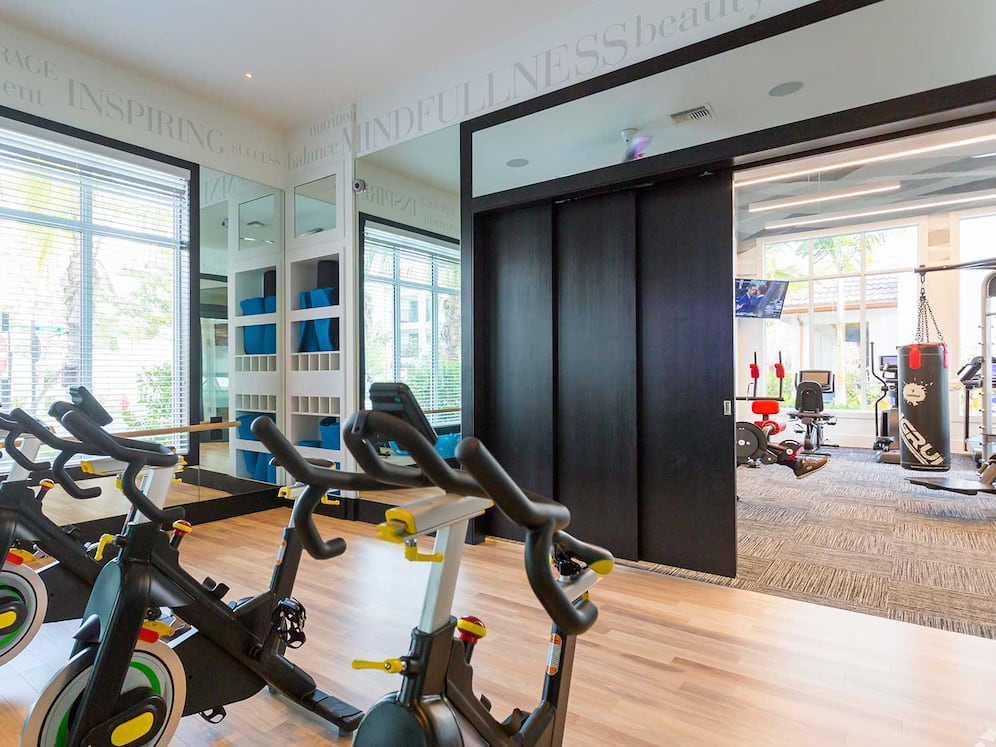 Spin bike room